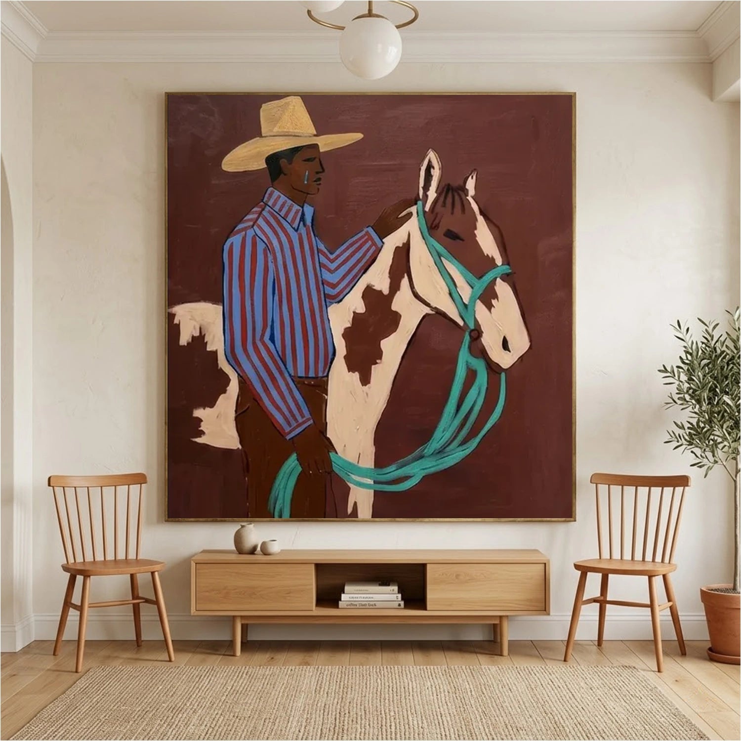 Vintage Americana Art | Horse & Herder
