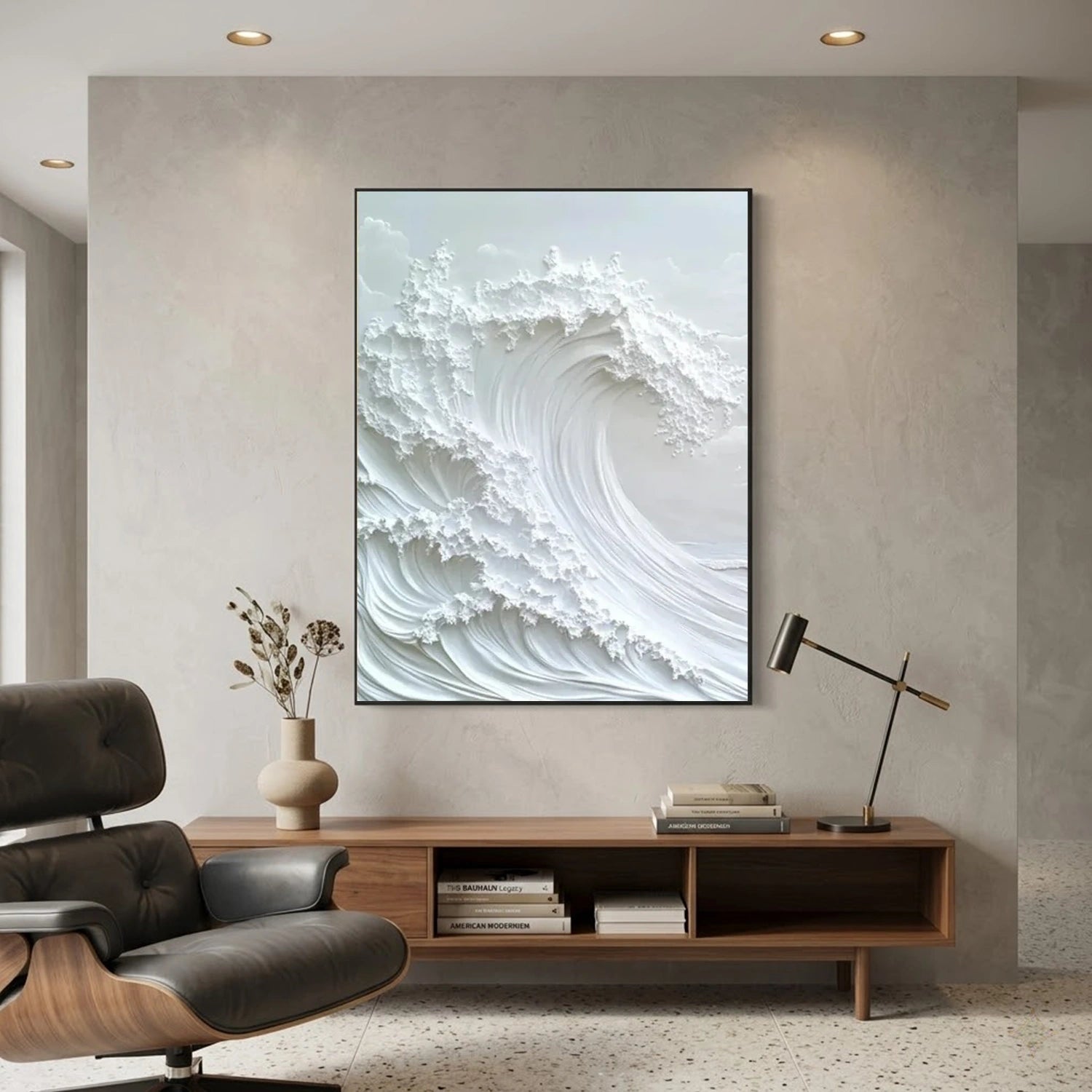 Ocean And Sky Textured Painting Canvas
