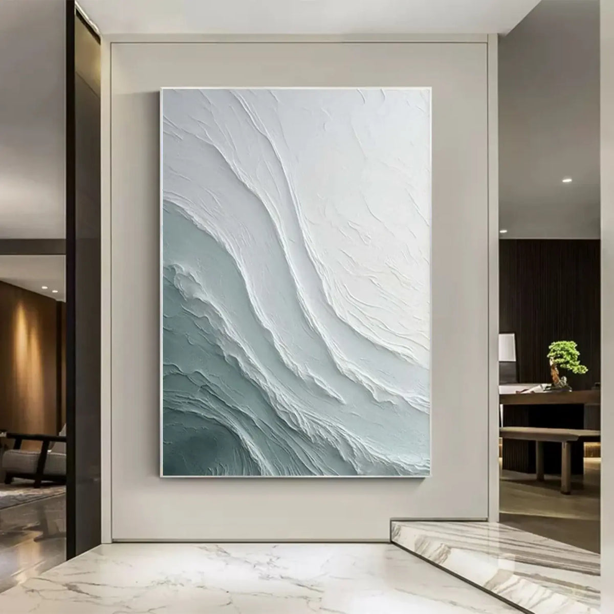 Abstract Ocean And Sky Canvas Art #OS055