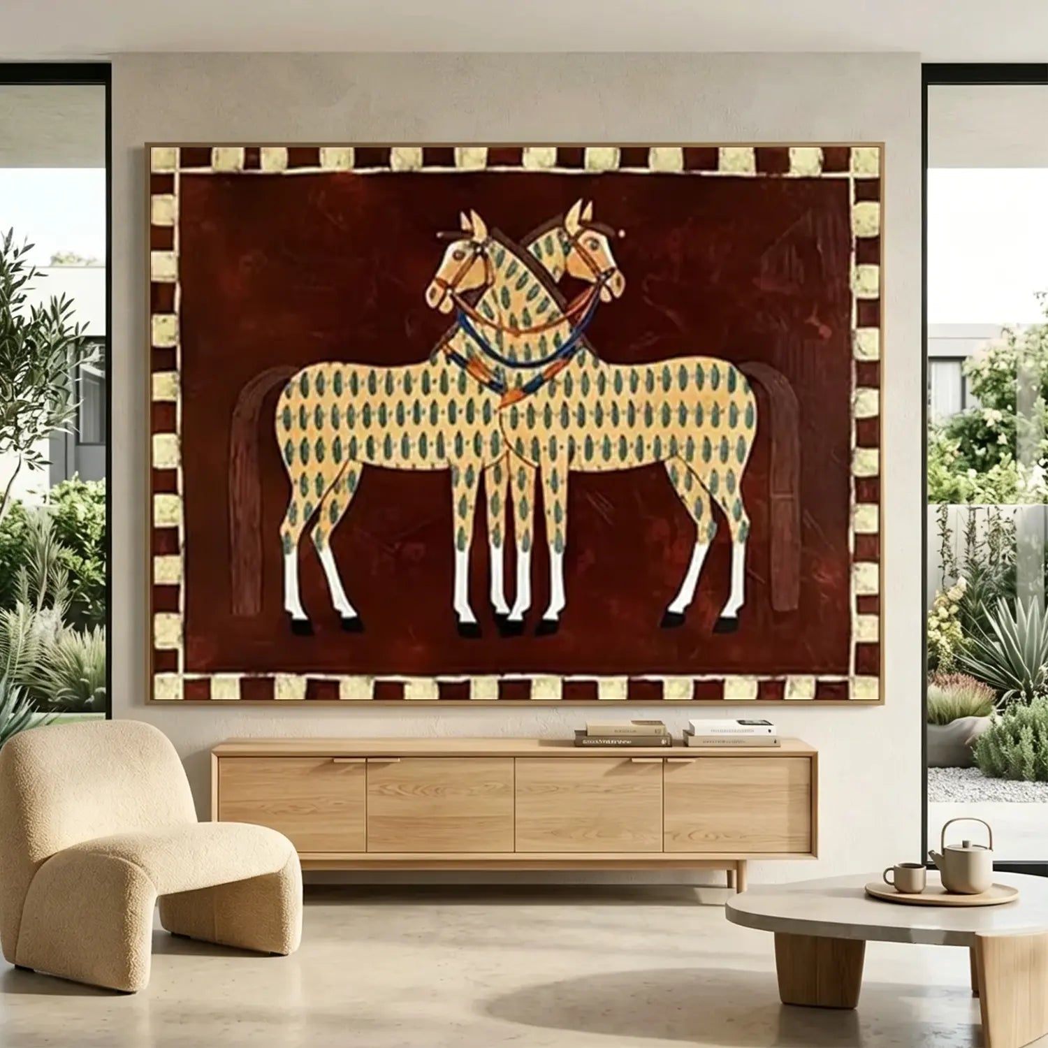 Vintage Americana Art | Spotted Horses