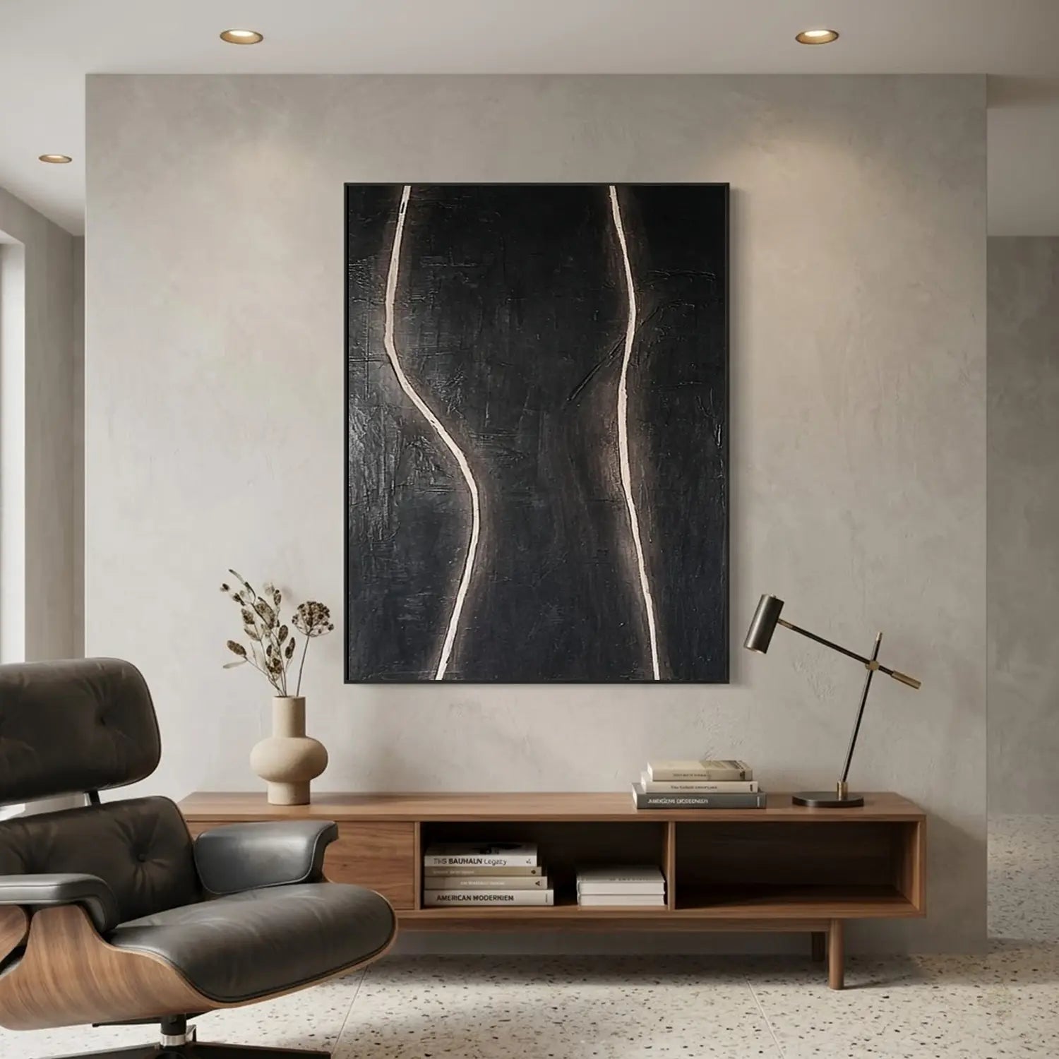 Black and White Minimalist Canvas Art #MM010