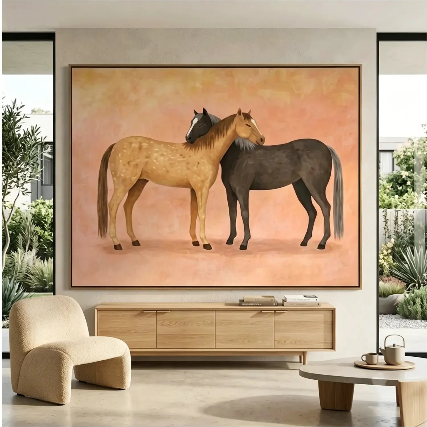Vintage Americana Art | Tender Equine Embrace