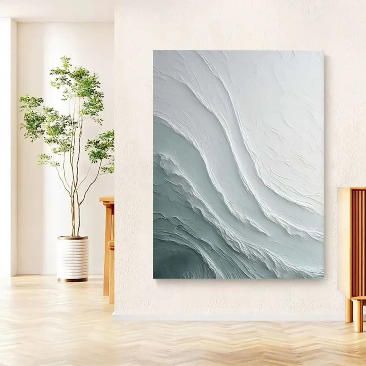 Abstract Ocean And Sky Canvas Art #OS055