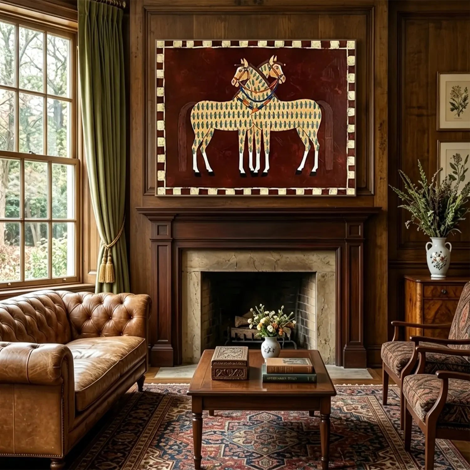 Vintage Americana Art | Spotted Horses