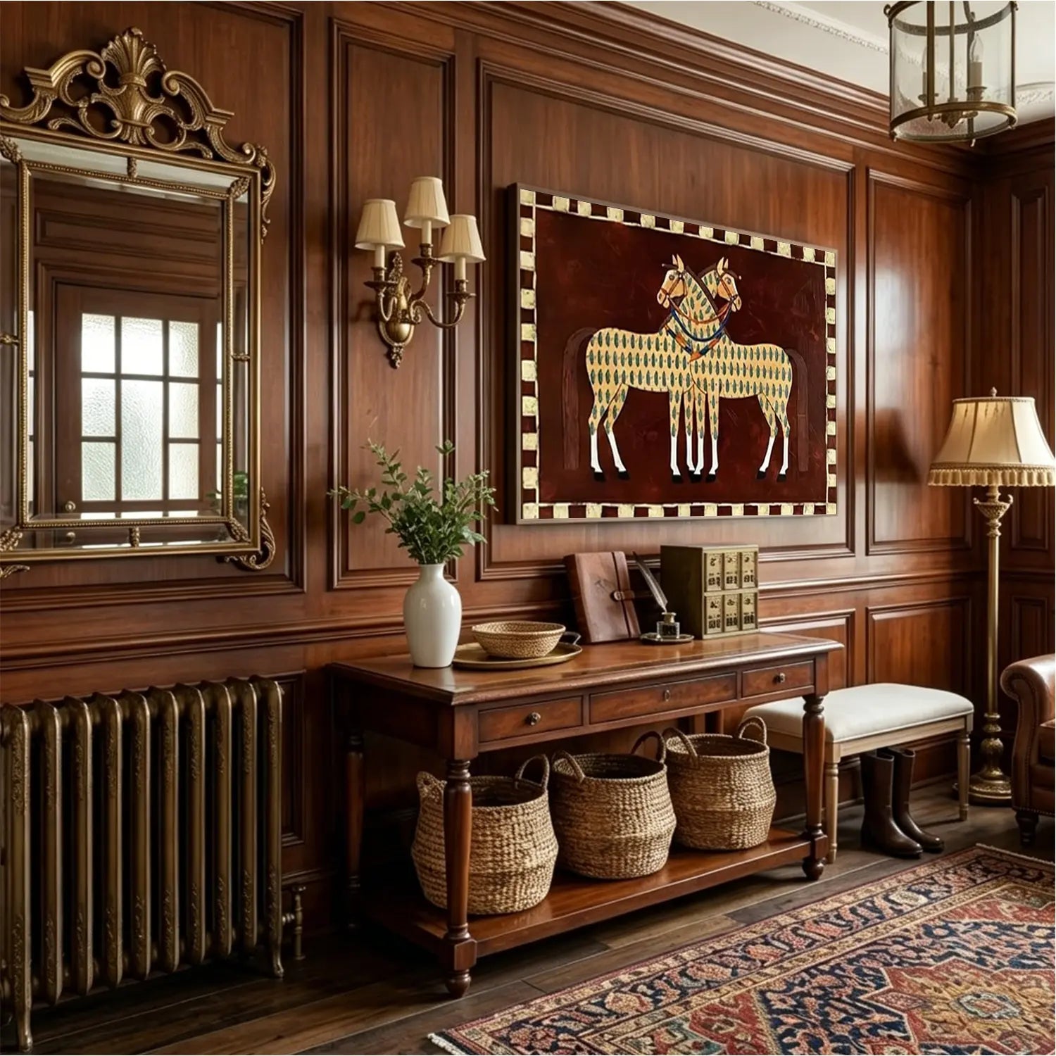 Vintage Americana Art | Spotted Horses
