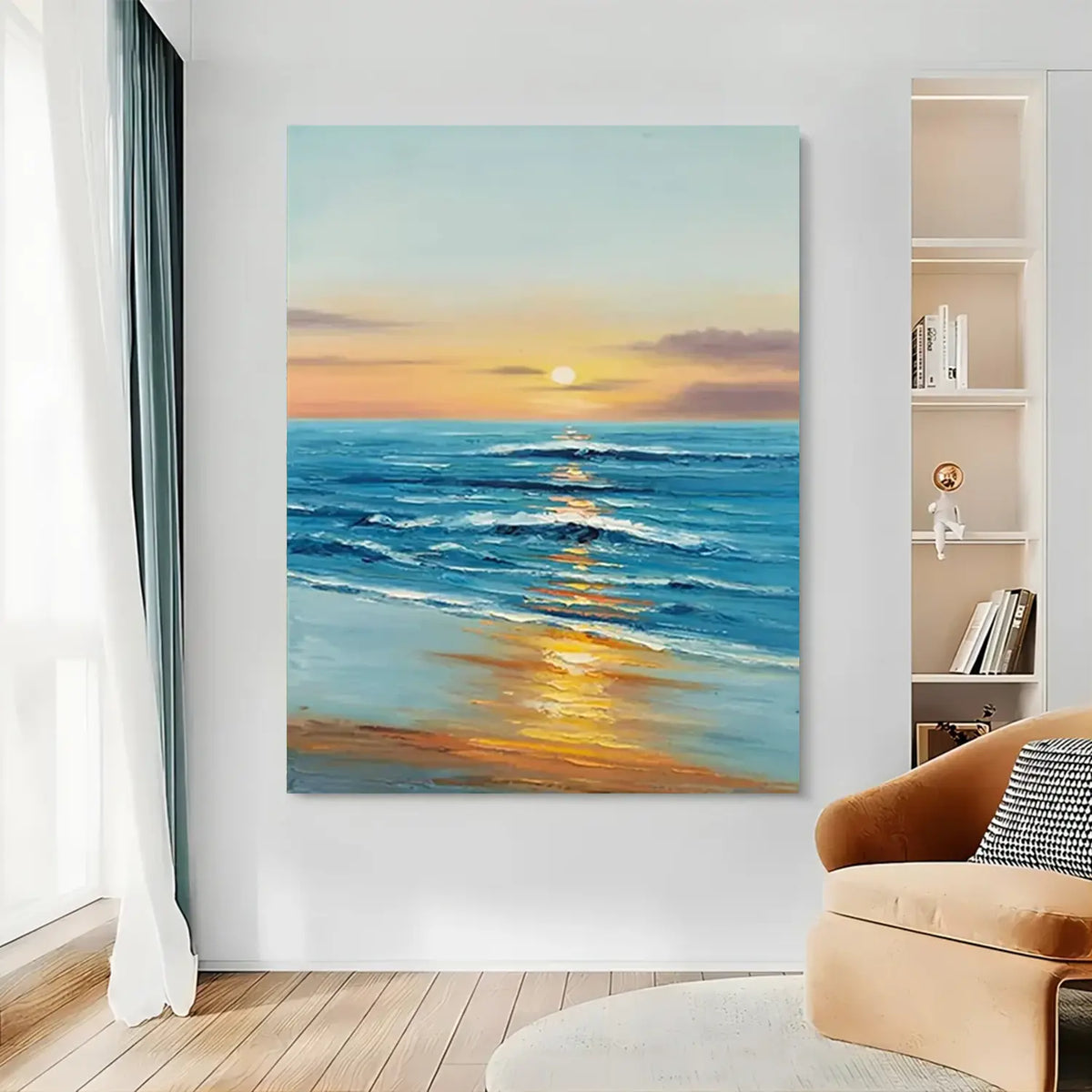 Textured Ocean And Sky Canvas Art #OS081