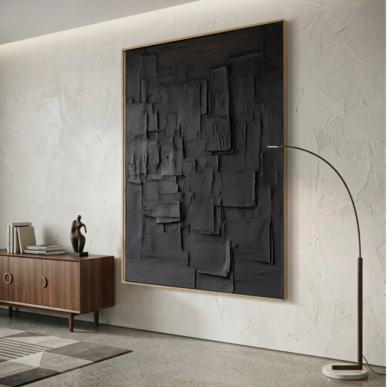 Black Minimalist Textured Canvas