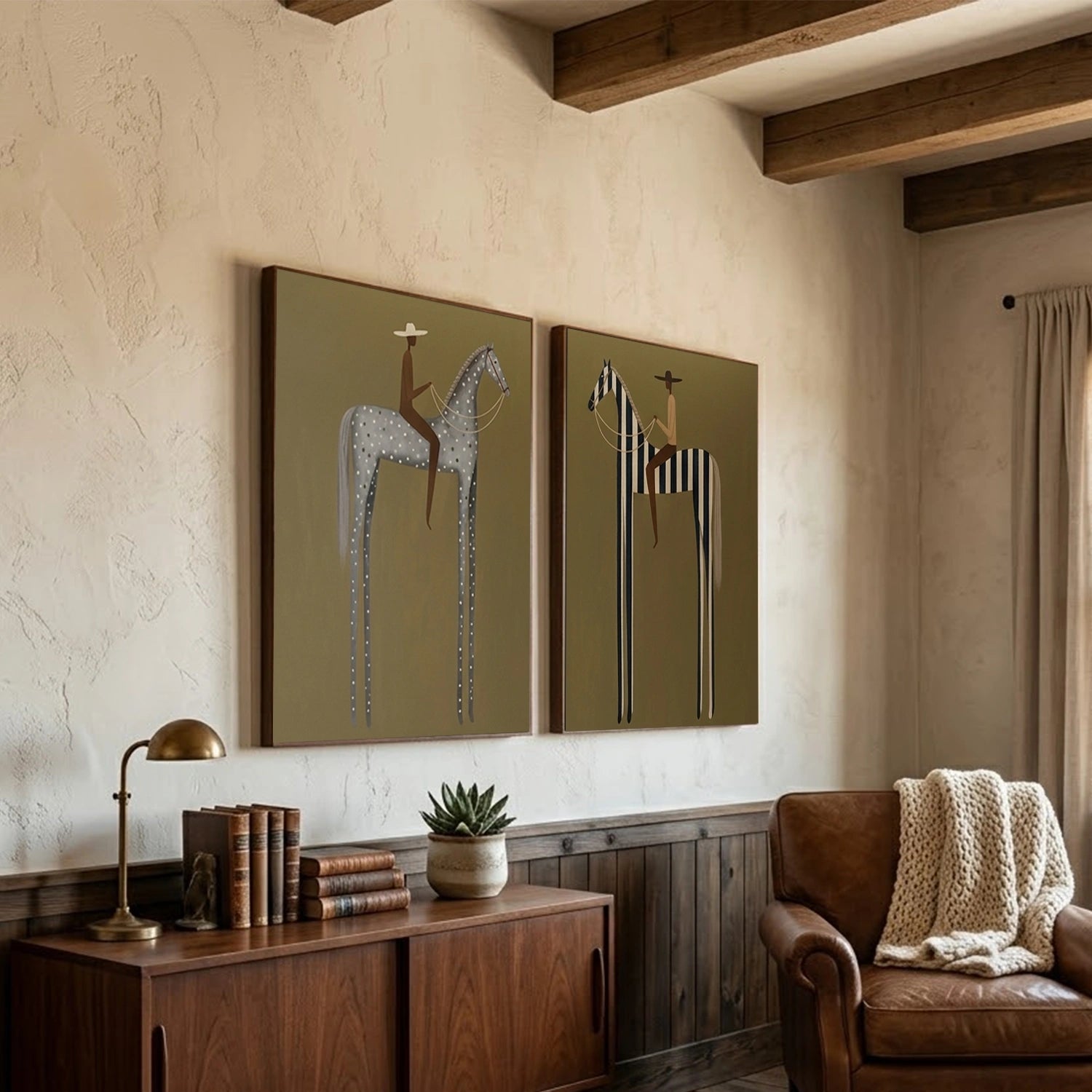 Vintage Americana Art | Spot Stripe