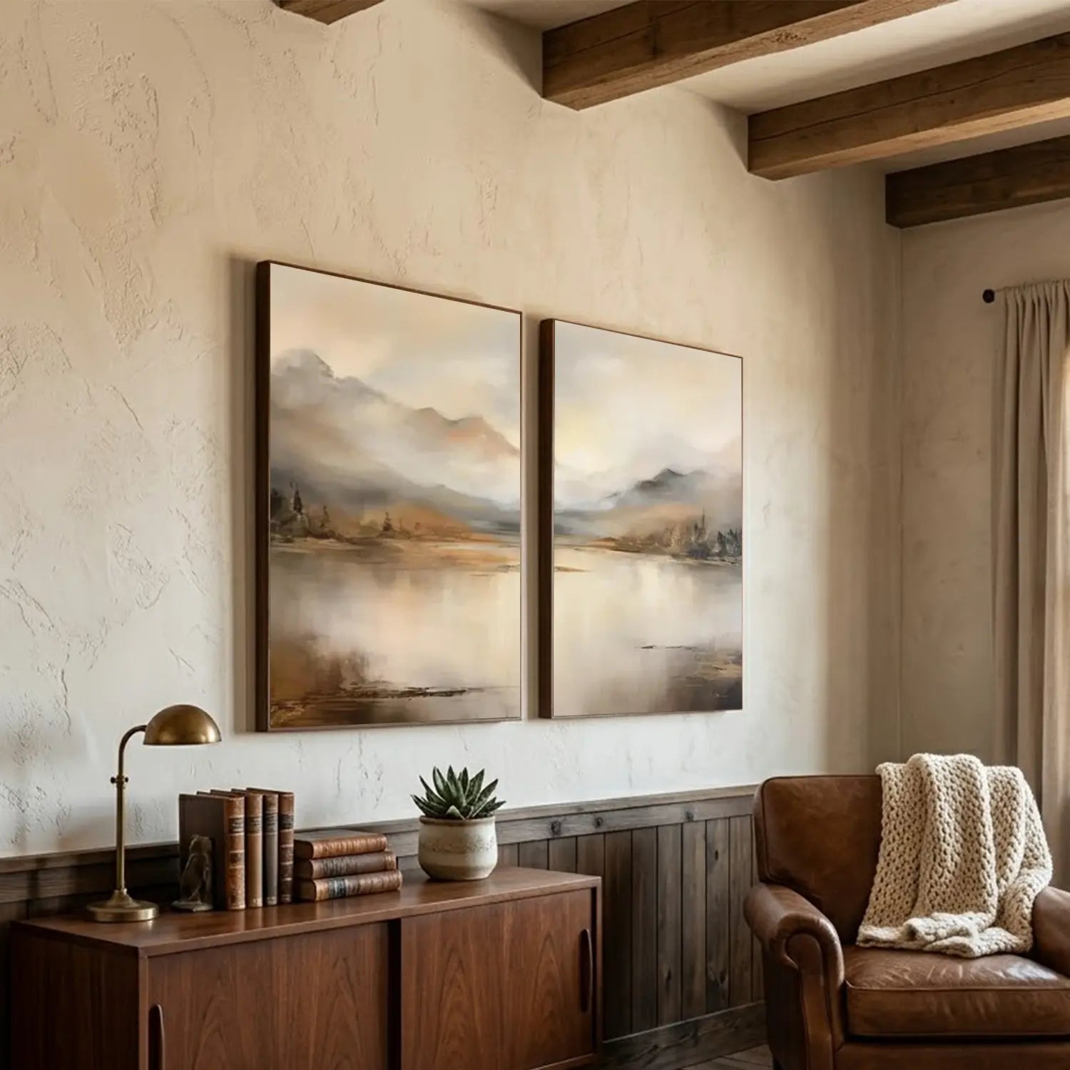 Abstract Mountain Canvas Art Set of 2