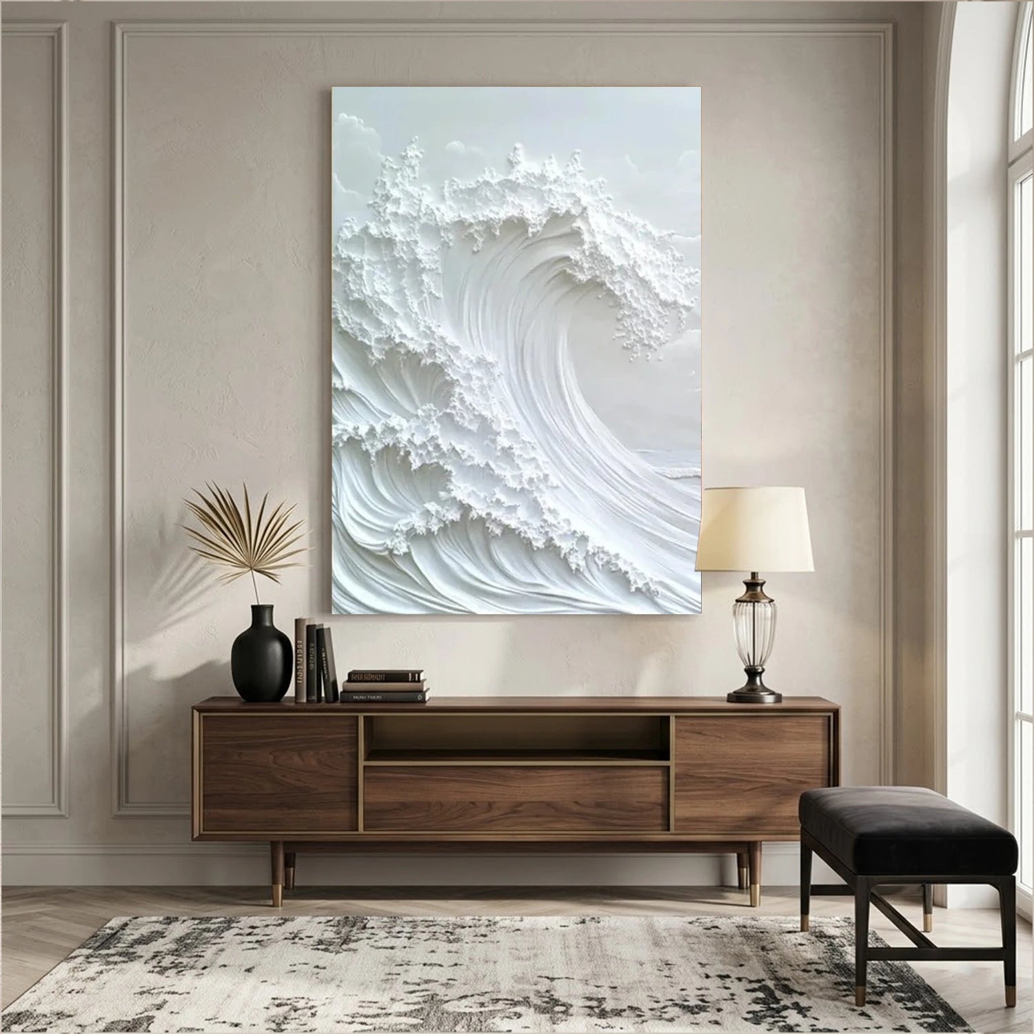 Ocean And Sky Textured Painting Canvas