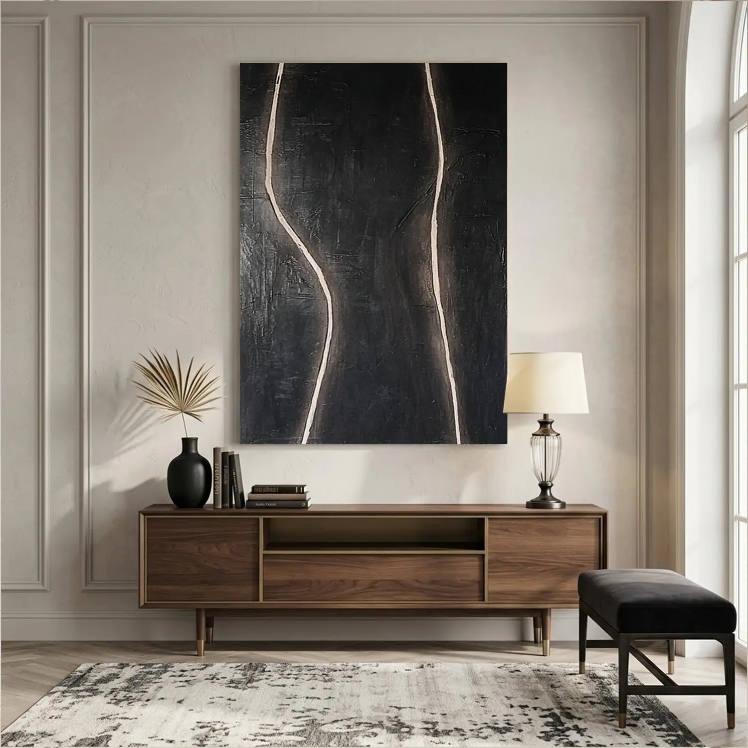 Black and White Minimalist Canvas Art #MM010