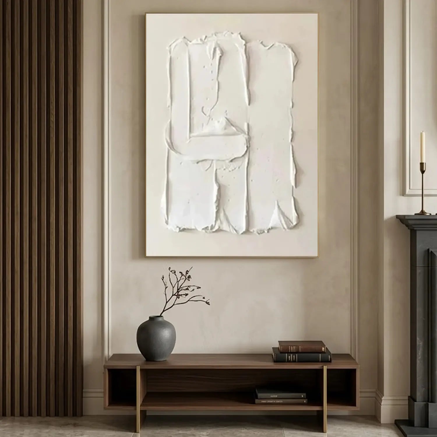 White Minimalist Textured Canvas