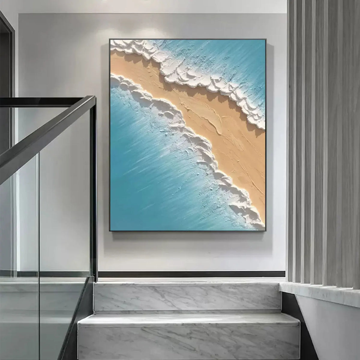 Minimalist Ocean And Sky Canvas Art #OS056