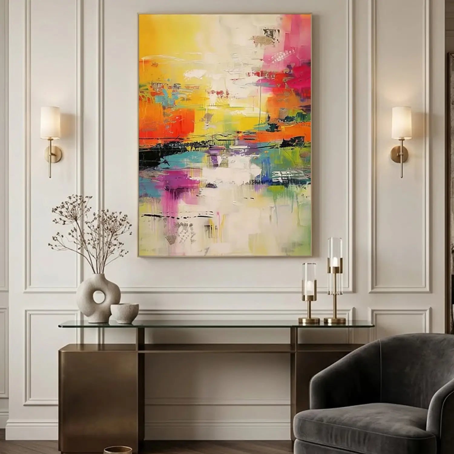 Colorful Abstract Painting Canvas