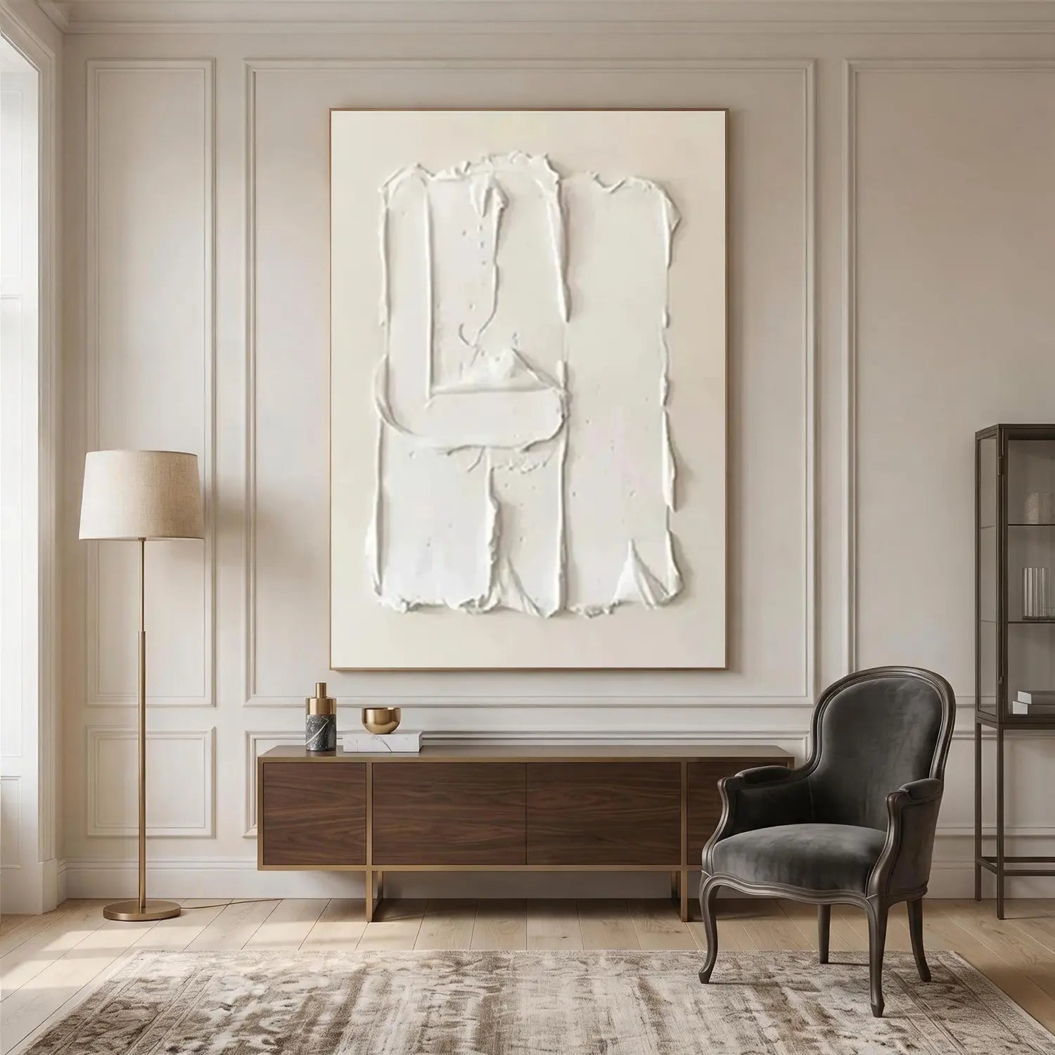 White Minimalist Textured Canvas