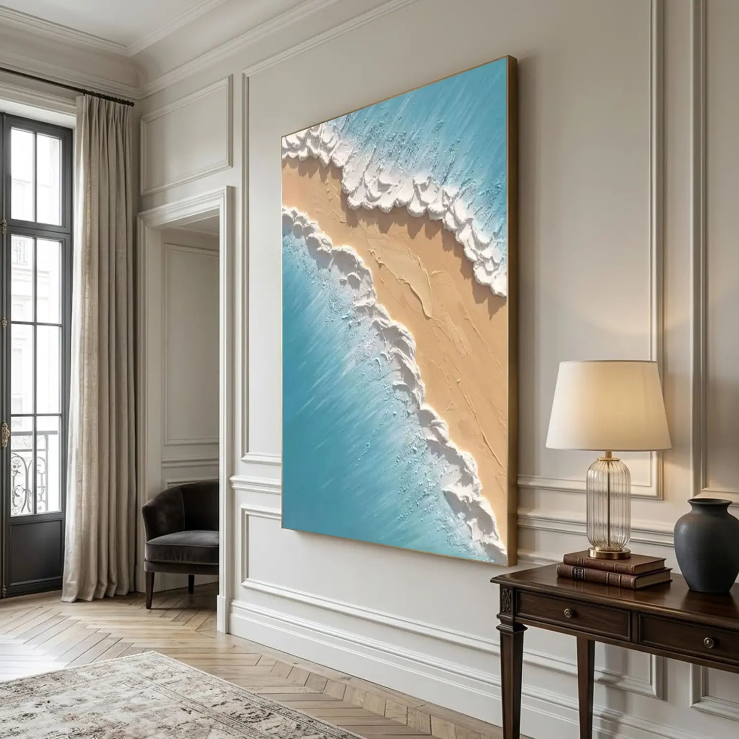 Minimalist Ocean And Sky Canvas Art #OS056