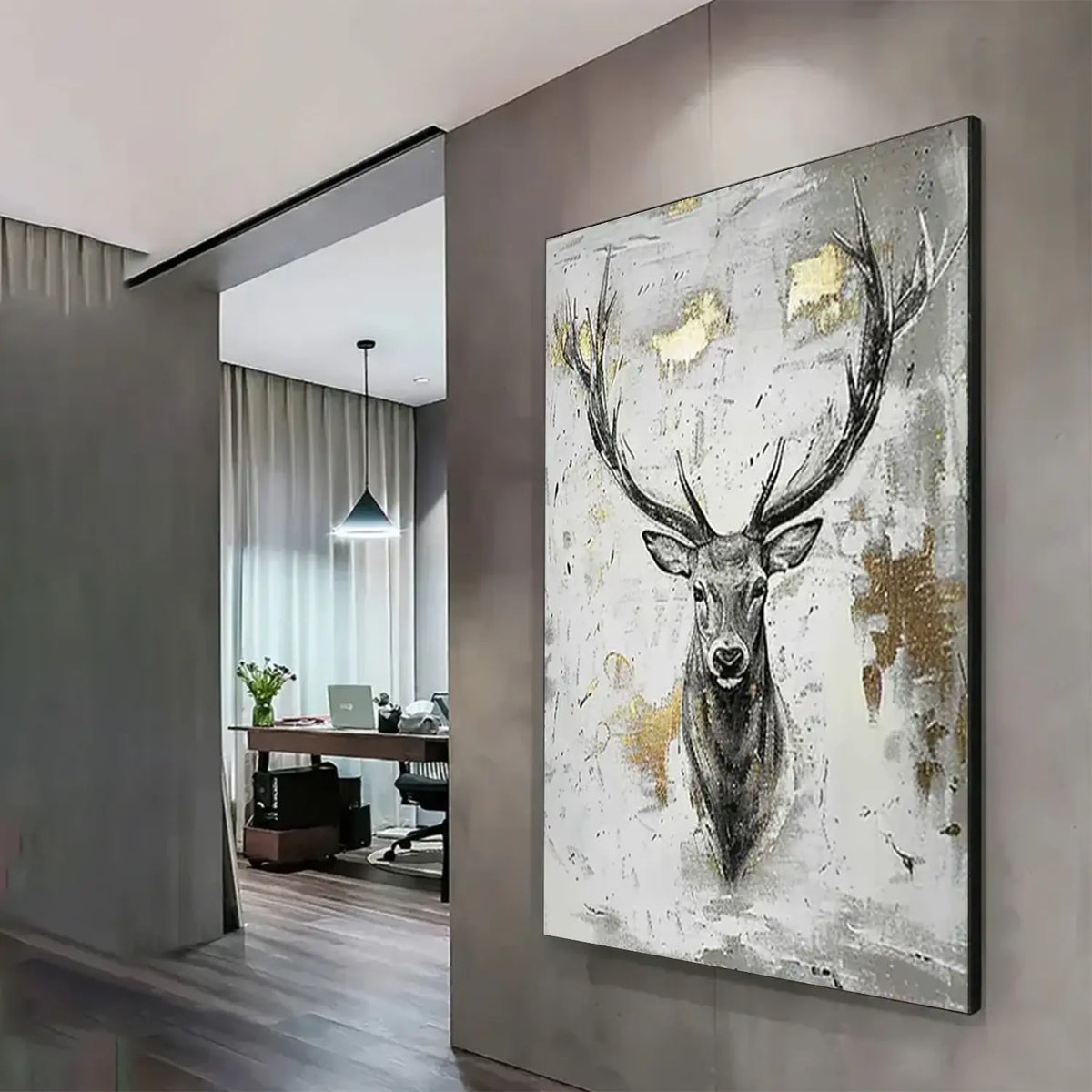 Animal Textured Canvas Art Painting #AA031