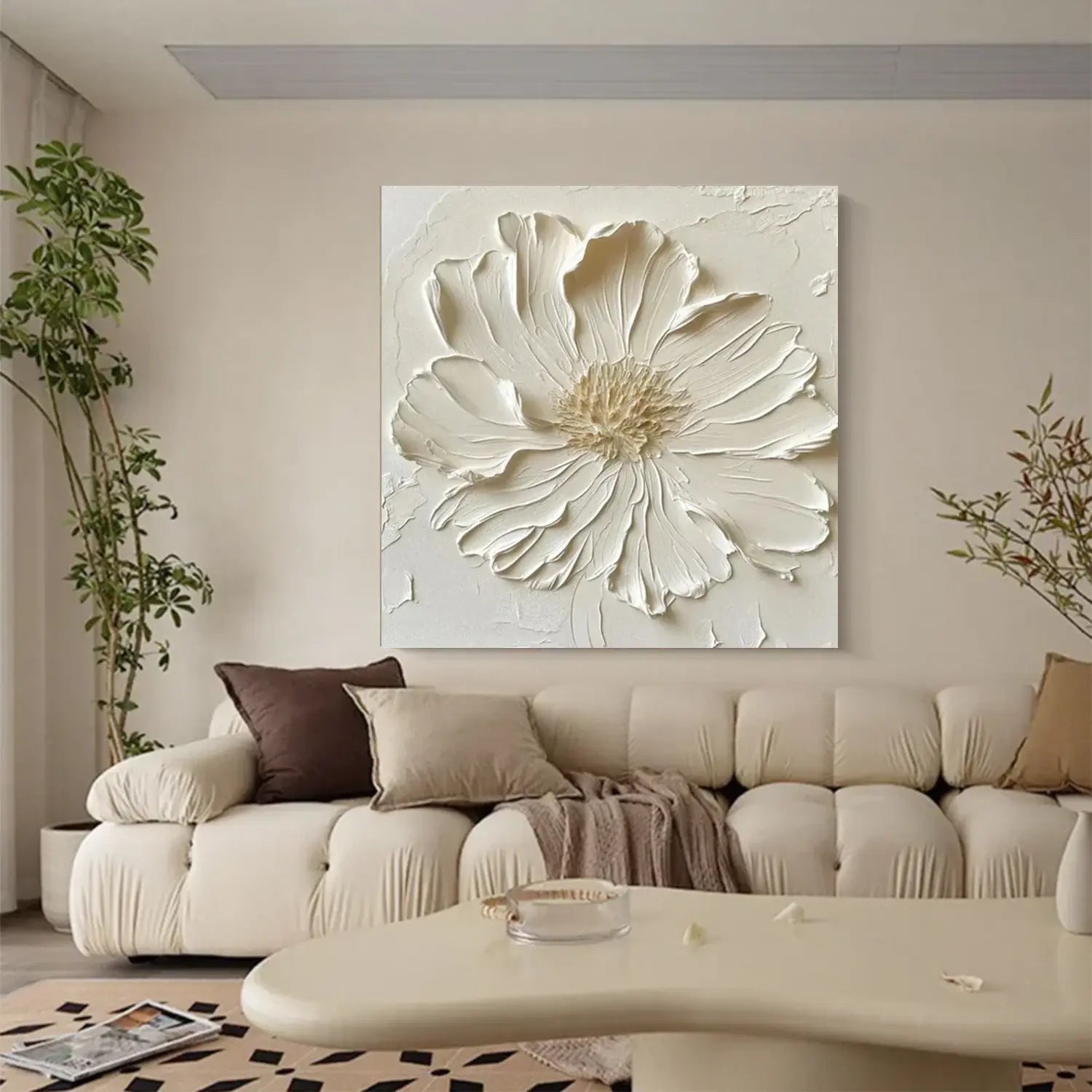 Flower Abstract Textured Wall Art