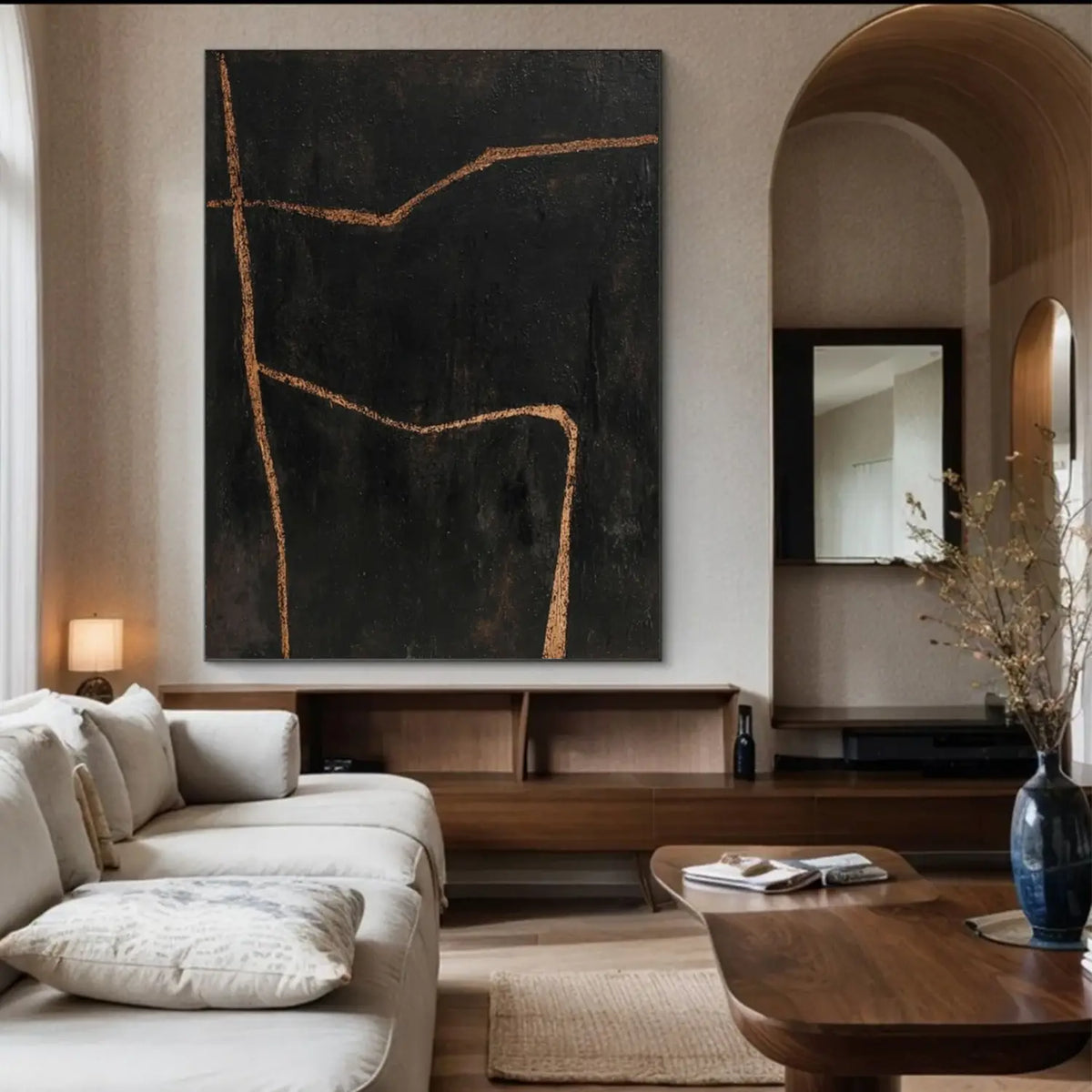 Black Minimalist Canvas Art #MM013