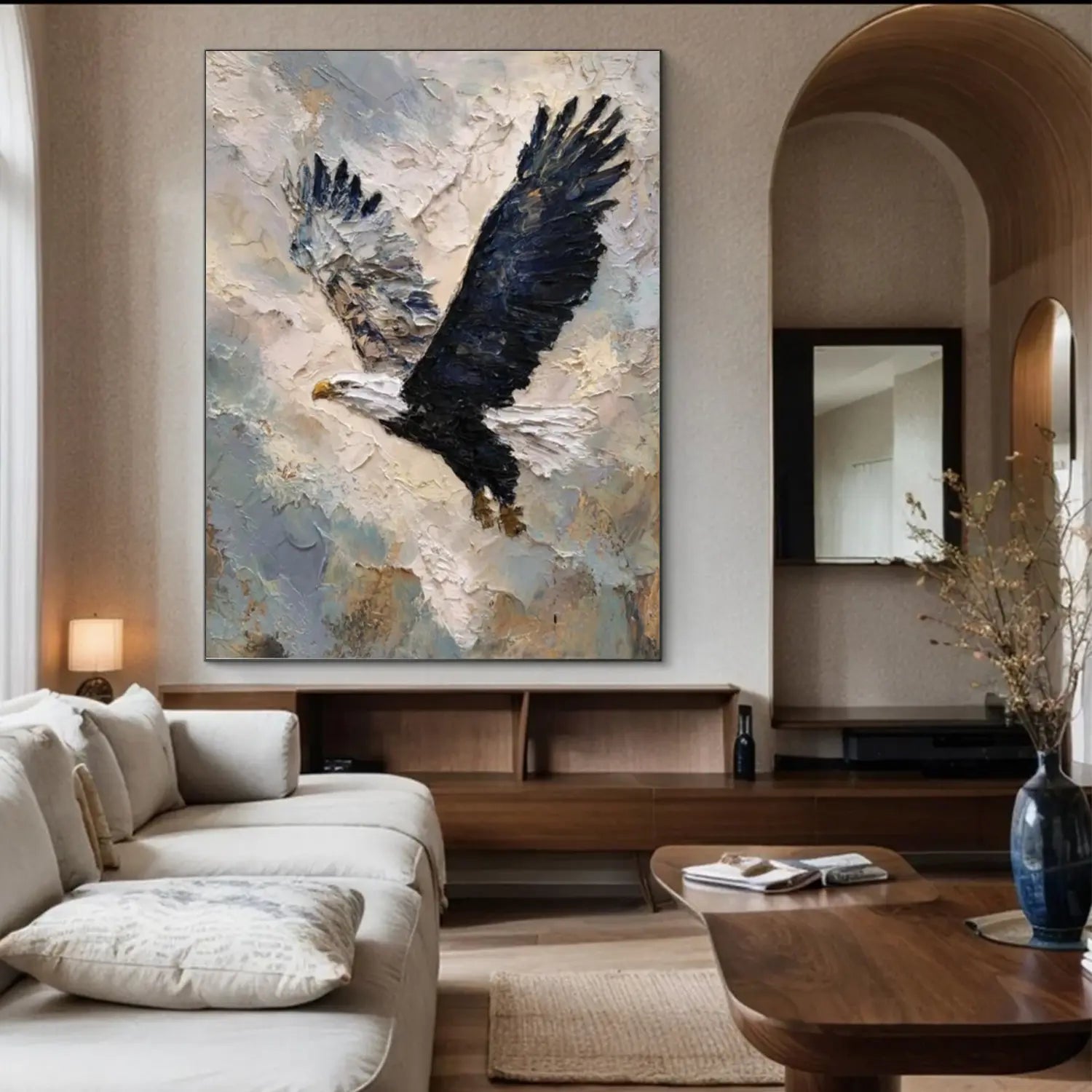 Abstract Animal Bald Eagle Textured Wall Art #AA025