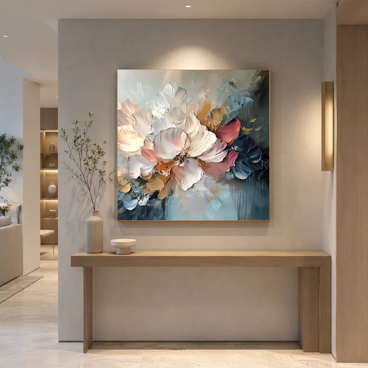 Flower Abstract Textured Wall Art #FT055