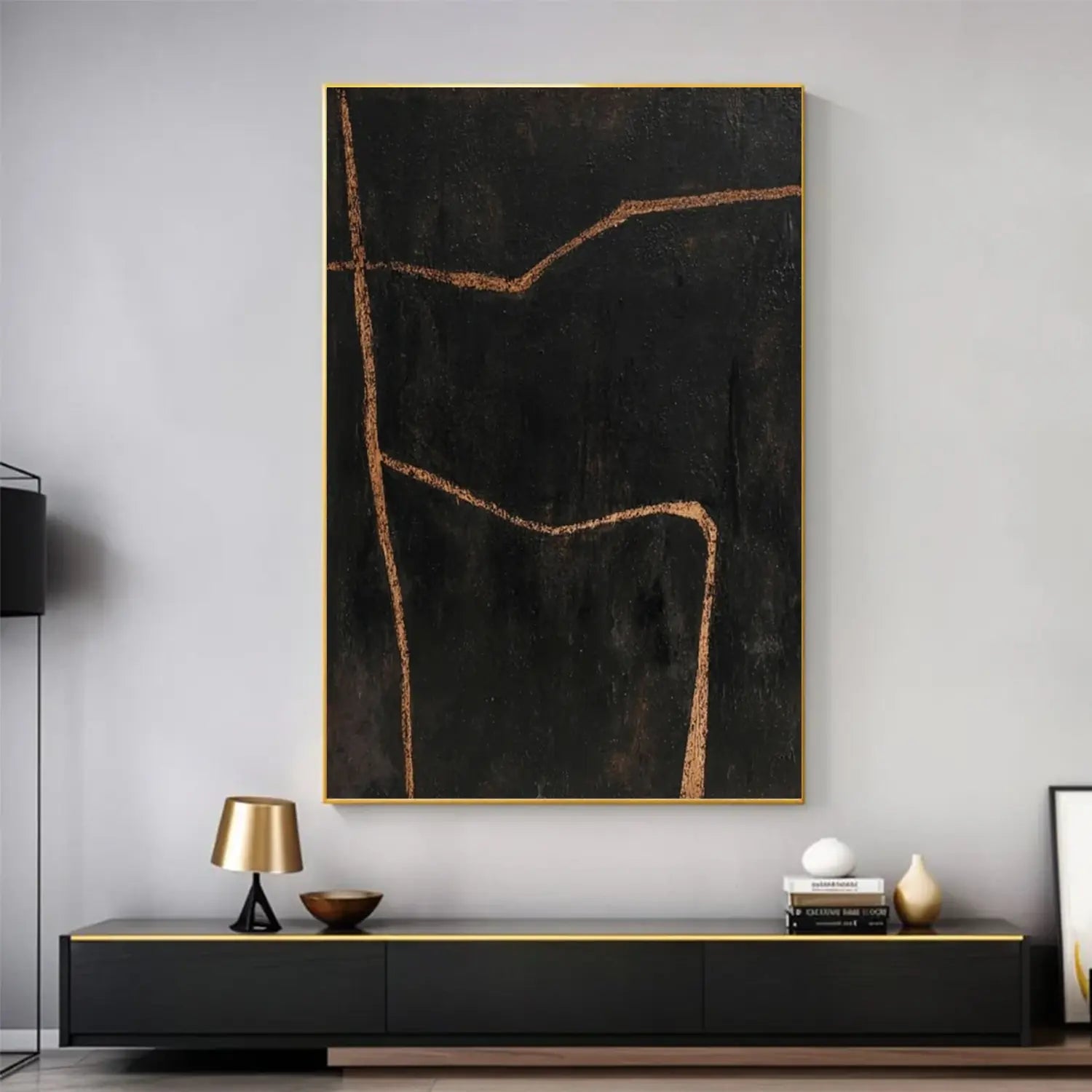 Black Minimalist Canvas Art #MM013