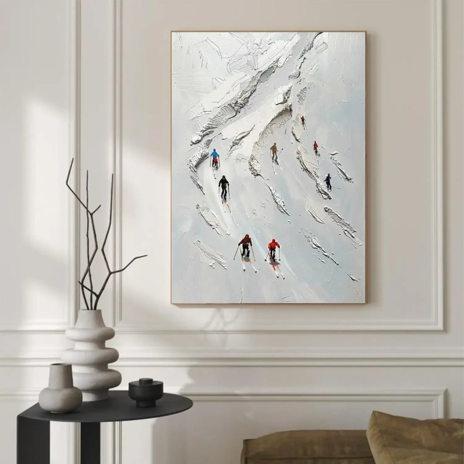 Skiing Sports Textured Wall Art #SC030