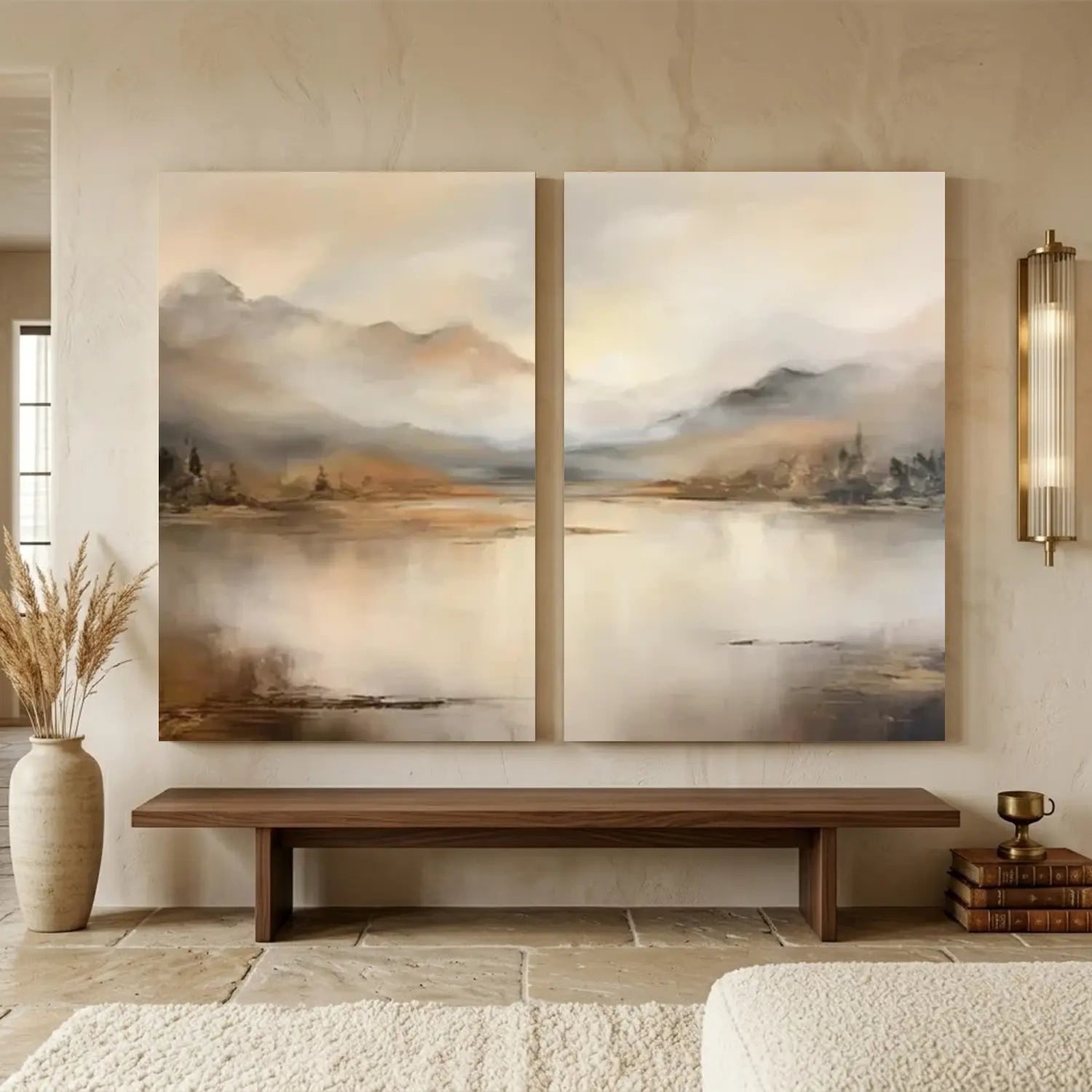 Abstract Mountain Canvas Art Set of 2