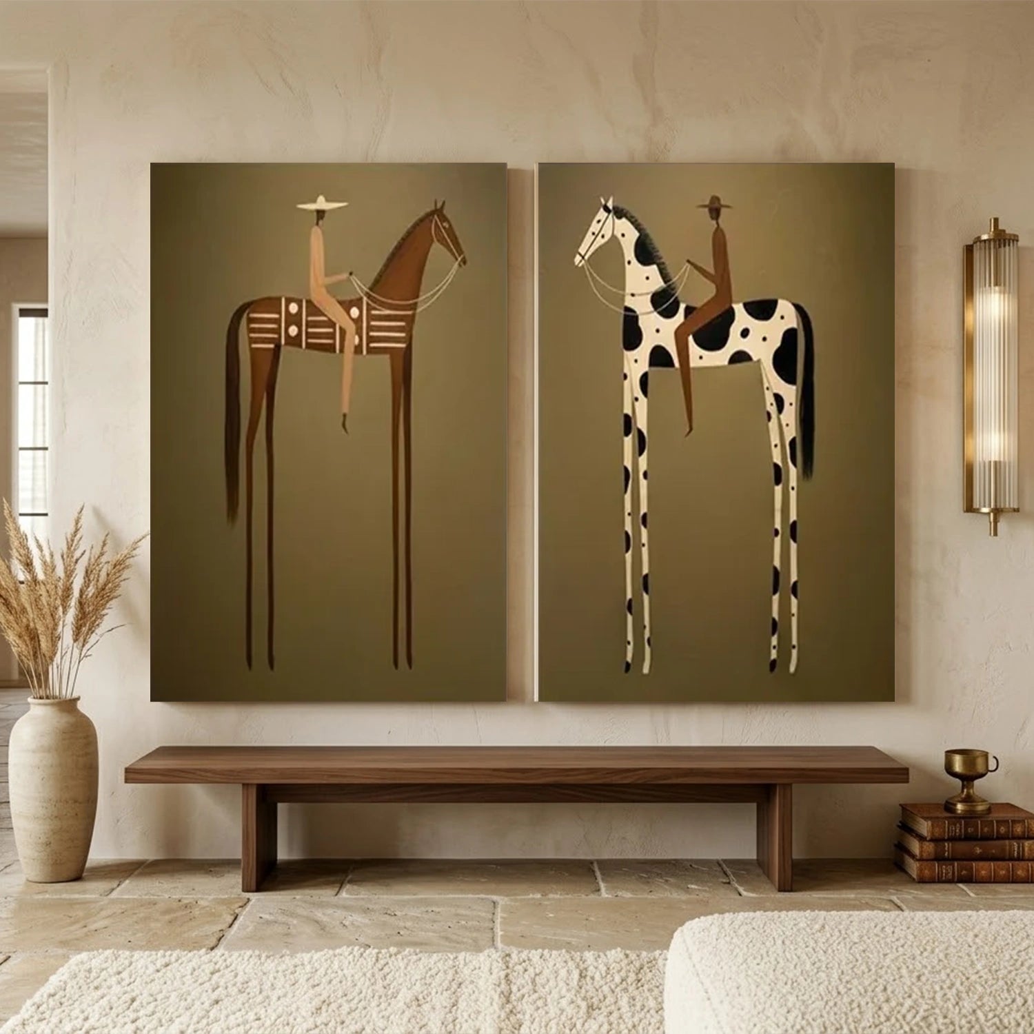 Vintage Americana Art | Long-Legged Duality