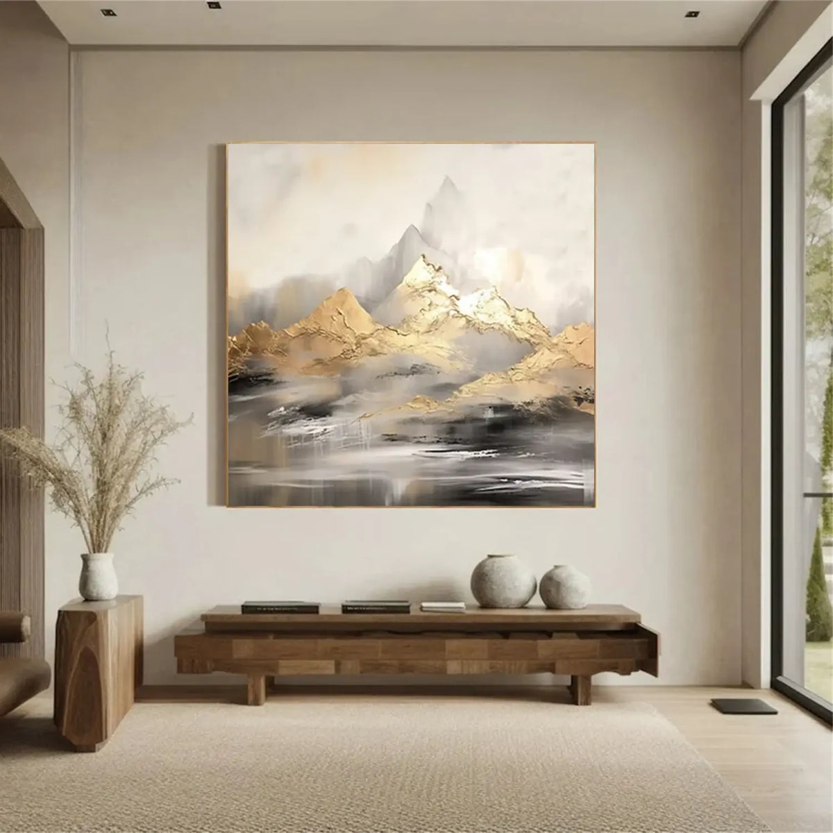 Abstract Mountain Textured Canvas Art #MM023