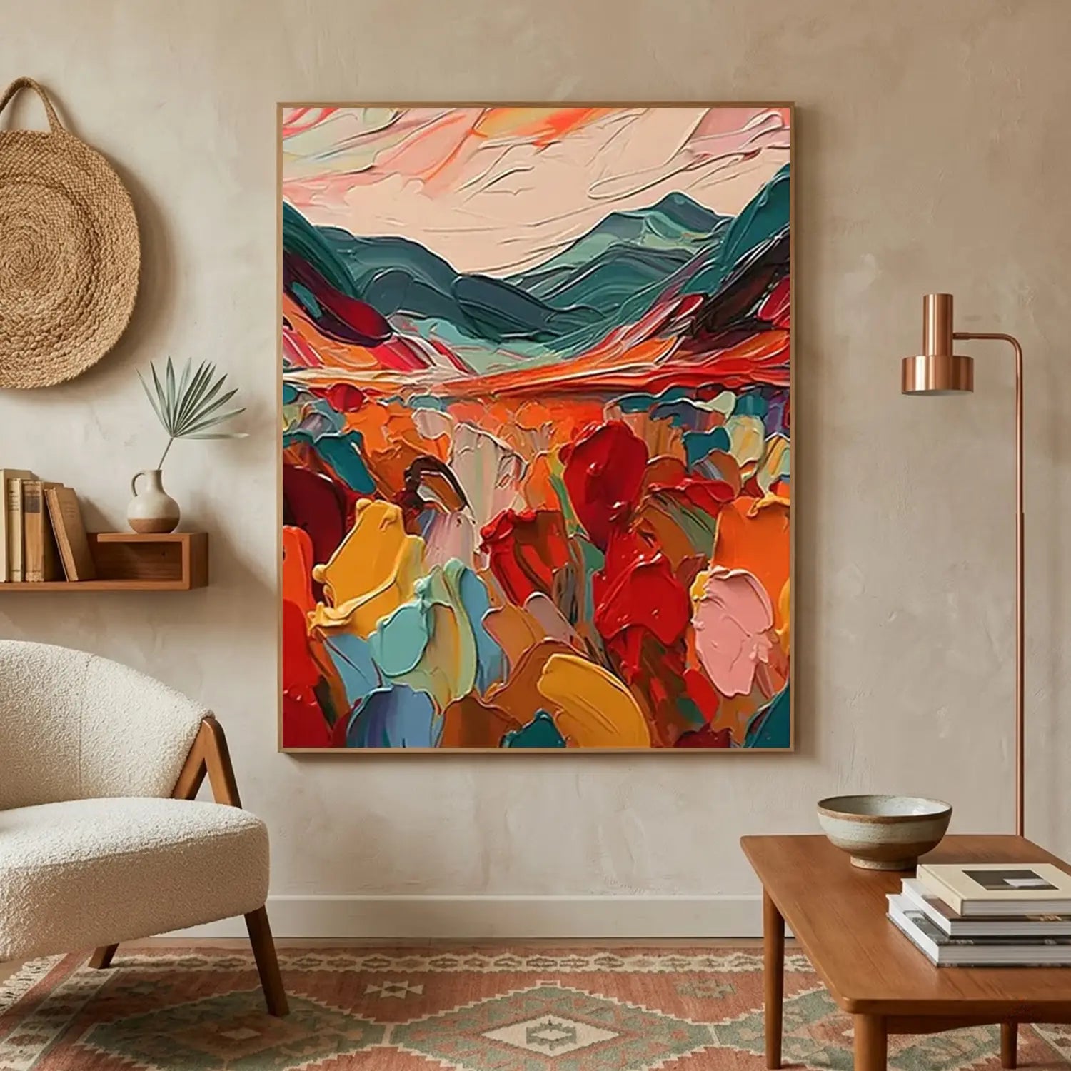 Colorful Abstract Textured Painting Canvas