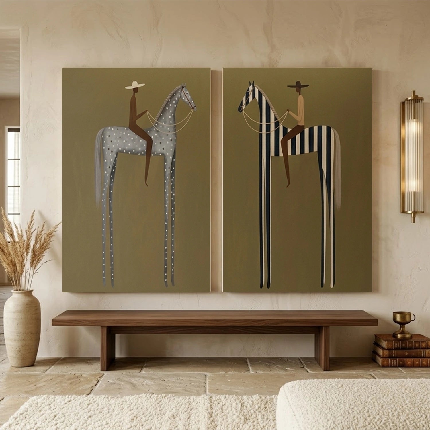 Vintage Americana Art | Spot Stripe