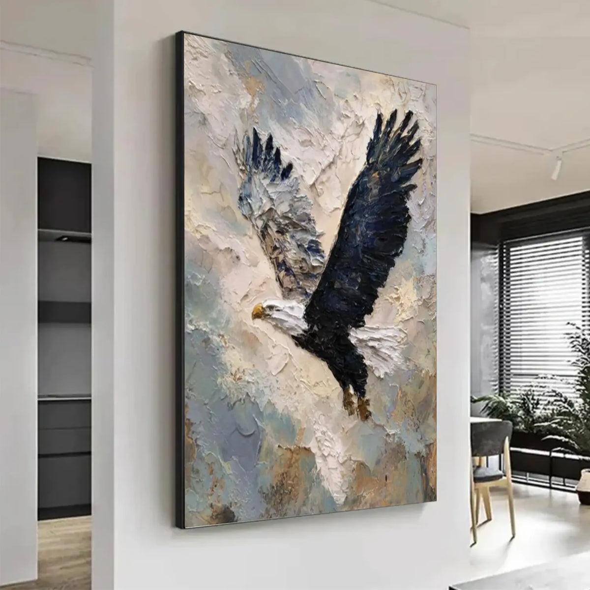 Abstract Animal Bald Eagle Textured Wall Art #AA025