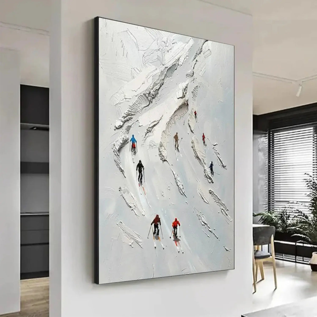 Skiing Sports Textured Wall Art #SC030