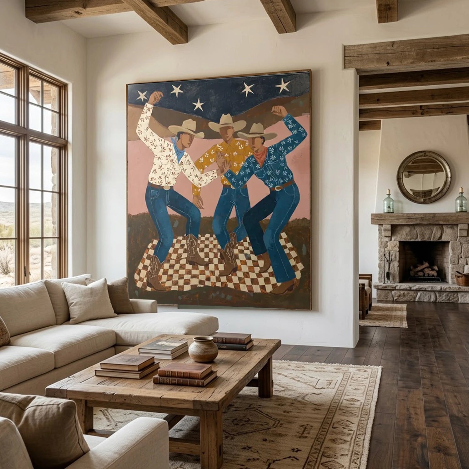 Vintage Americana Art | Cowboy Trio
