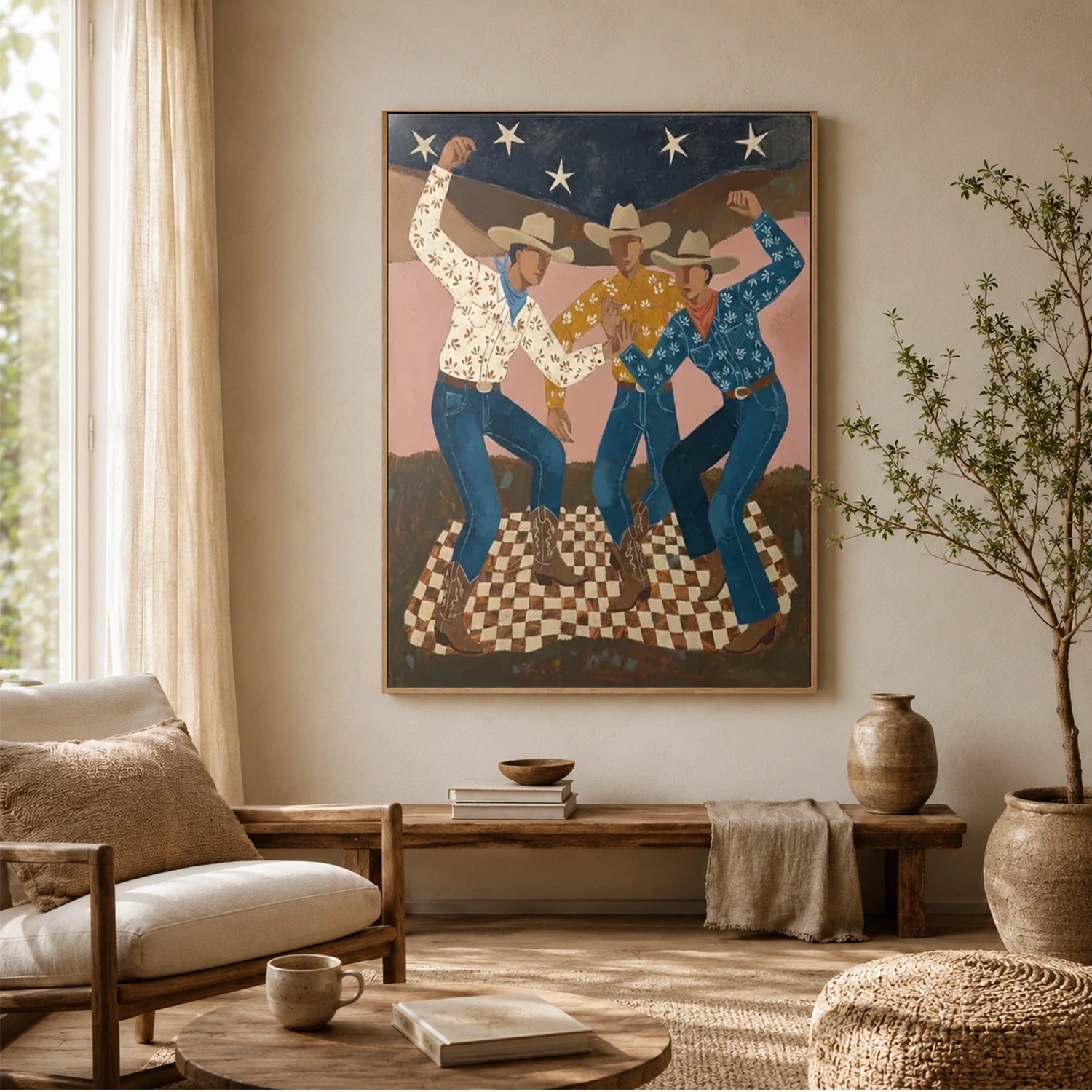 Vintage Americana Art | Cowboy Trio