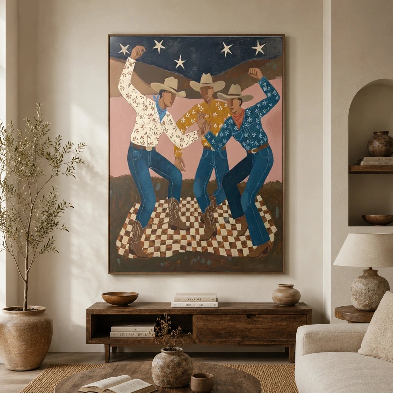 Vintage Americana Art | Cowboy Trio