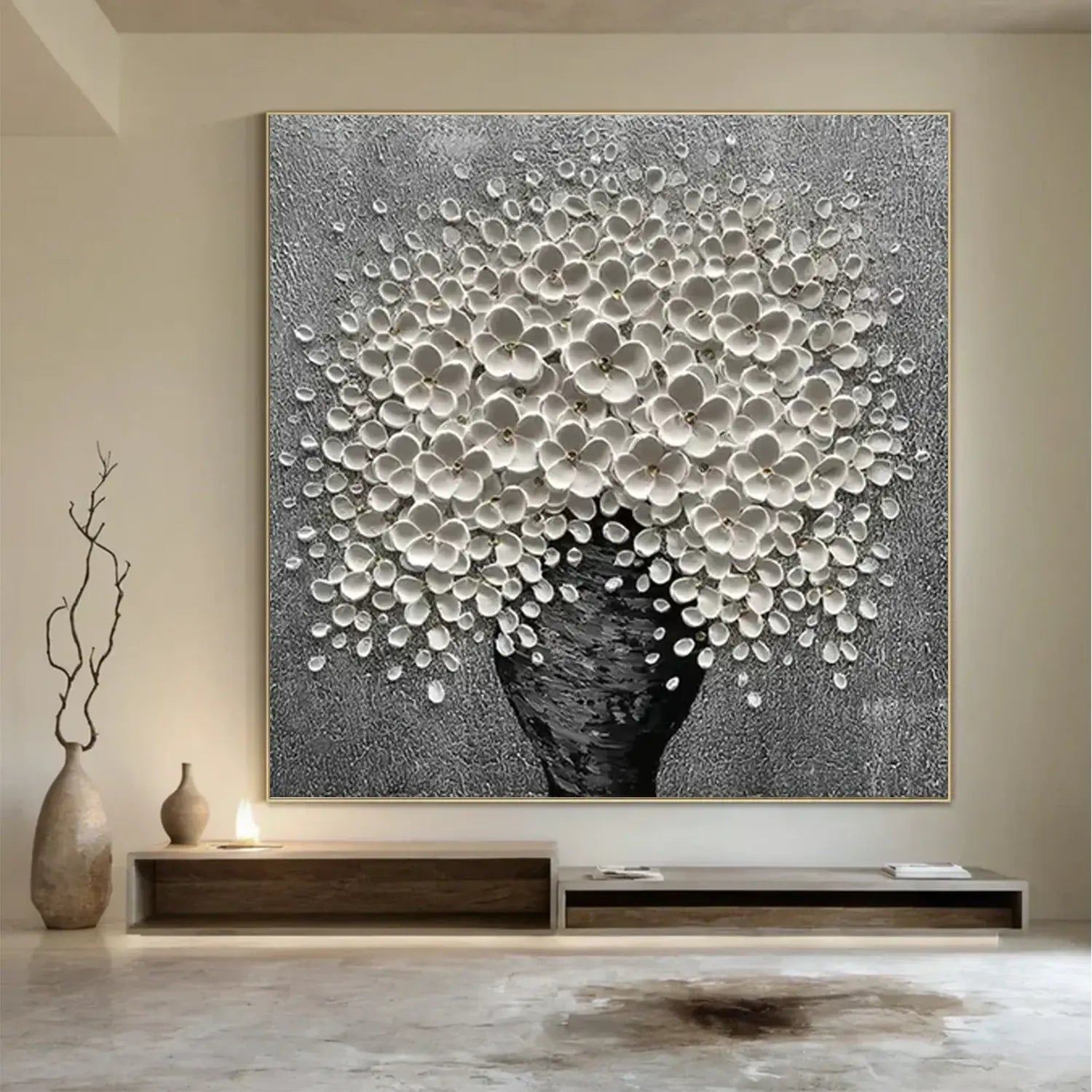 Flower Textured Painting Canvas