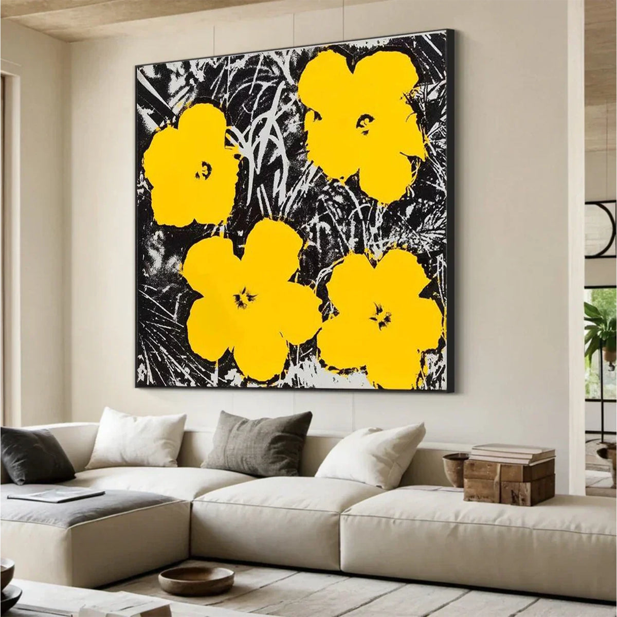 Minimalist Flower And Tree Textured Canvas Art #FT063