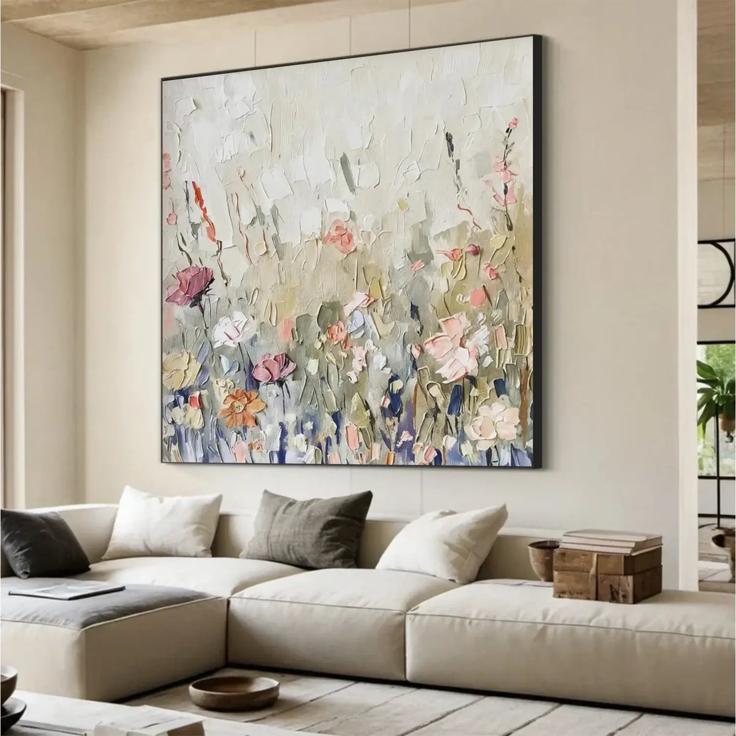 Colorful Flower Abstract Textured Wall Art