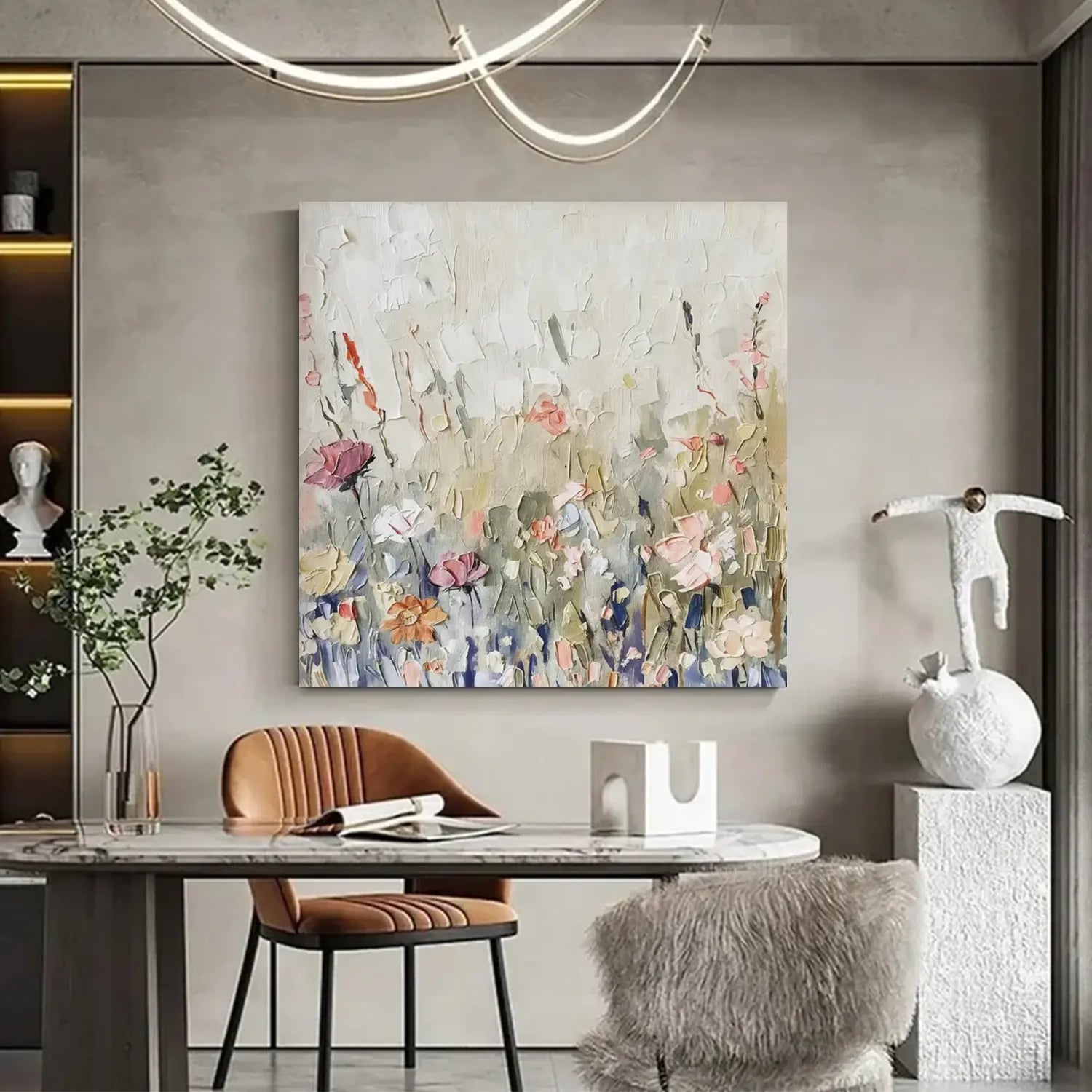 Colorful Flower Abstract Textured Wall Art