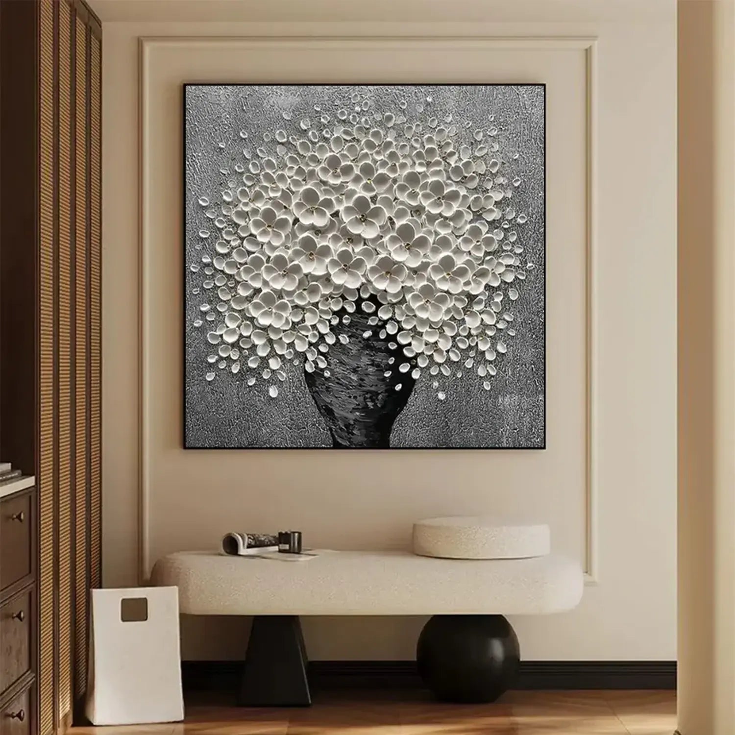 Flower Textured Painting Canvas