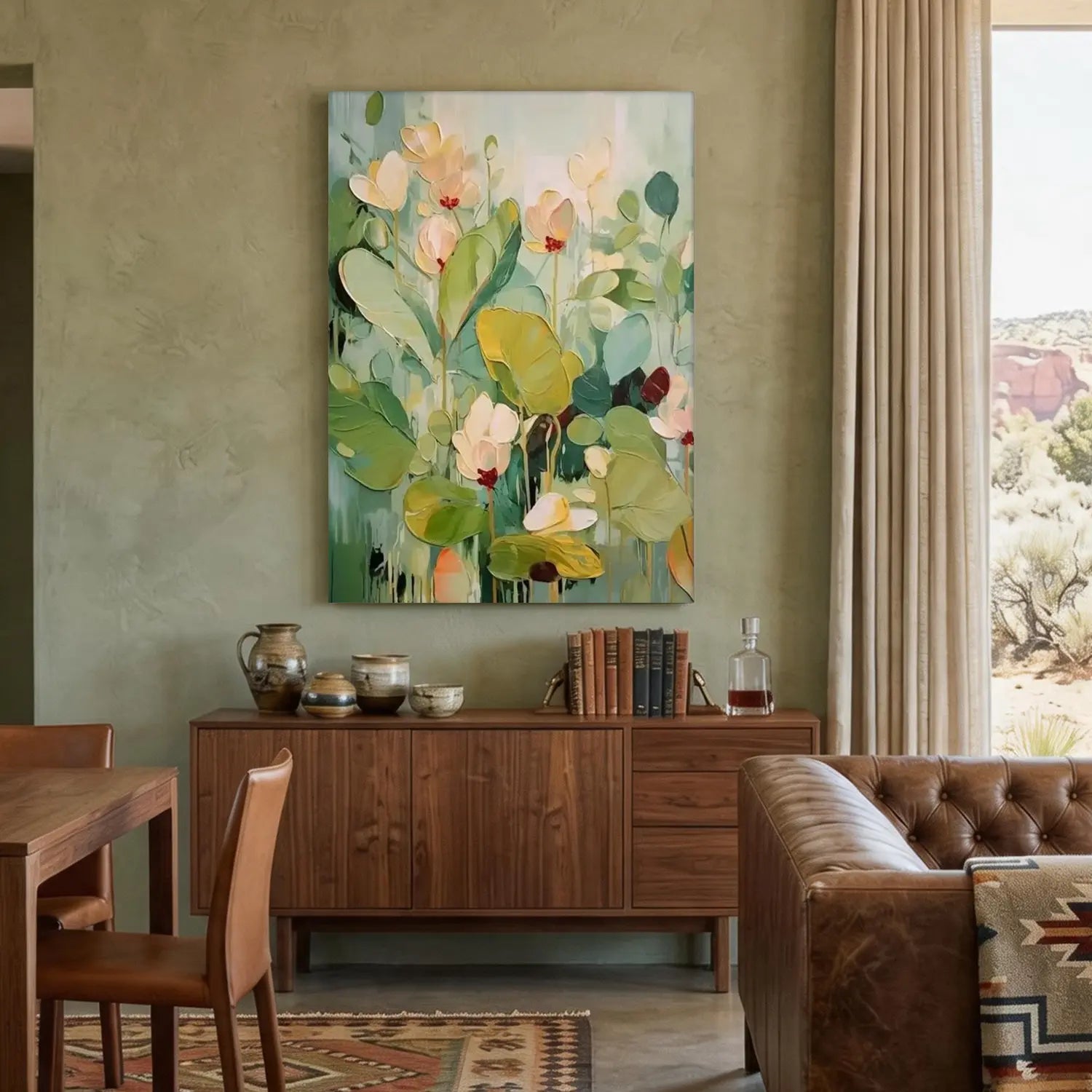 Colorful Flower Textured Painting Canvas