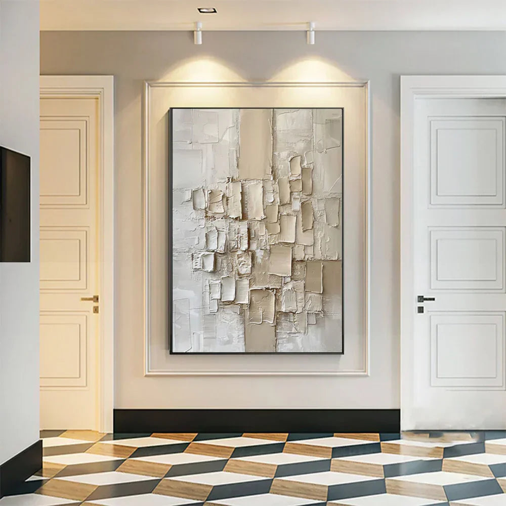 Beige Abstract Textured Wall Art #AB 477