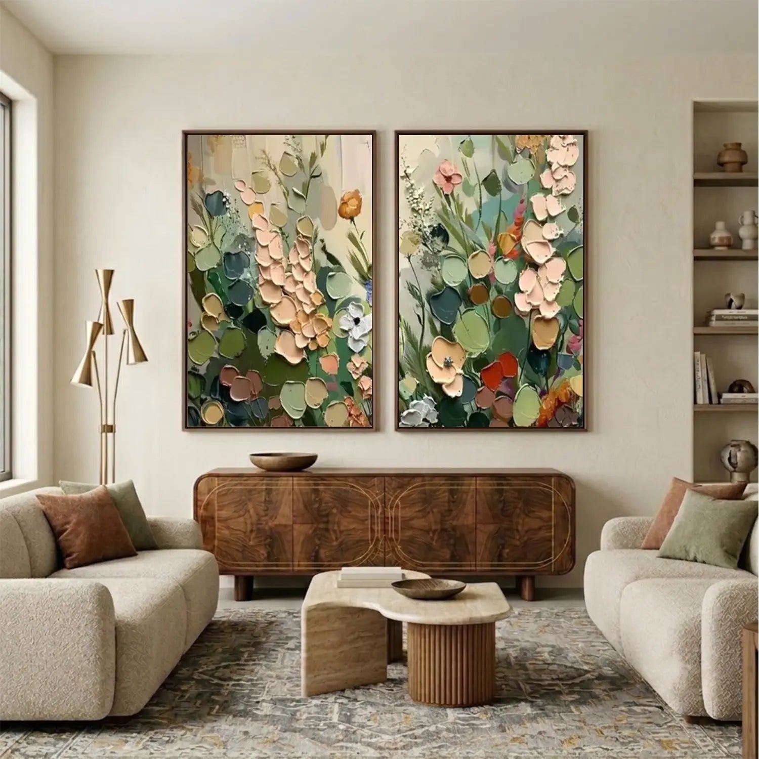 Flower Abstract Textured Wall Art Set of 2