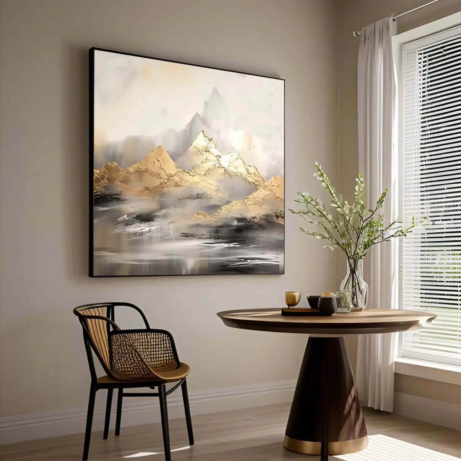Abstract Mountain Textured Canvas Art #MM023