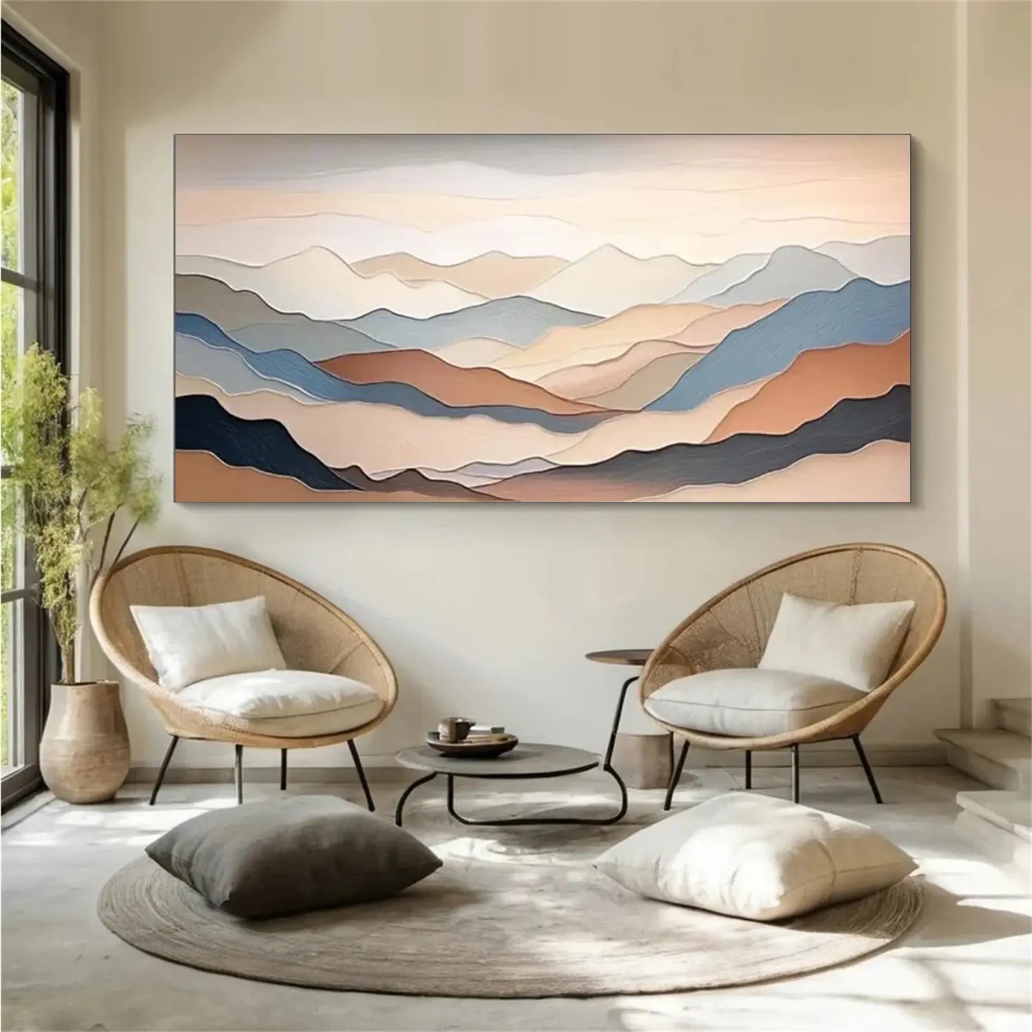 Abstract Mountain Textured Canvas Art