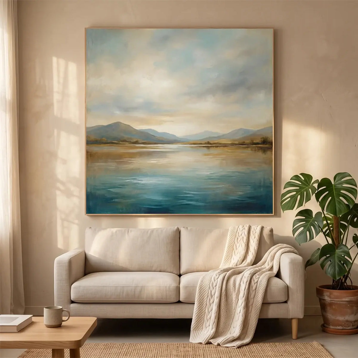 Ocean And Sky Abstract Wall Art #OS051