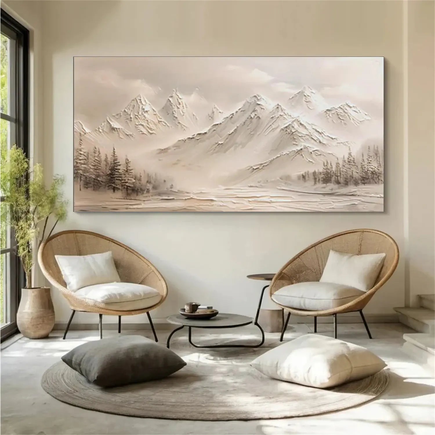 Abstract Mountain Textured Canvas Art