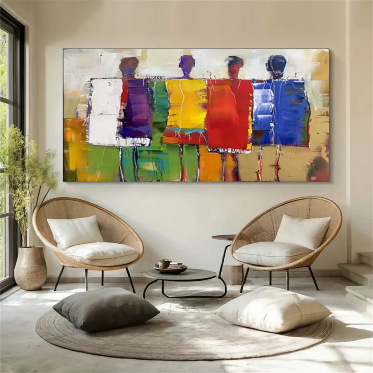 Colorful Abstract People Canvas Art #AW181